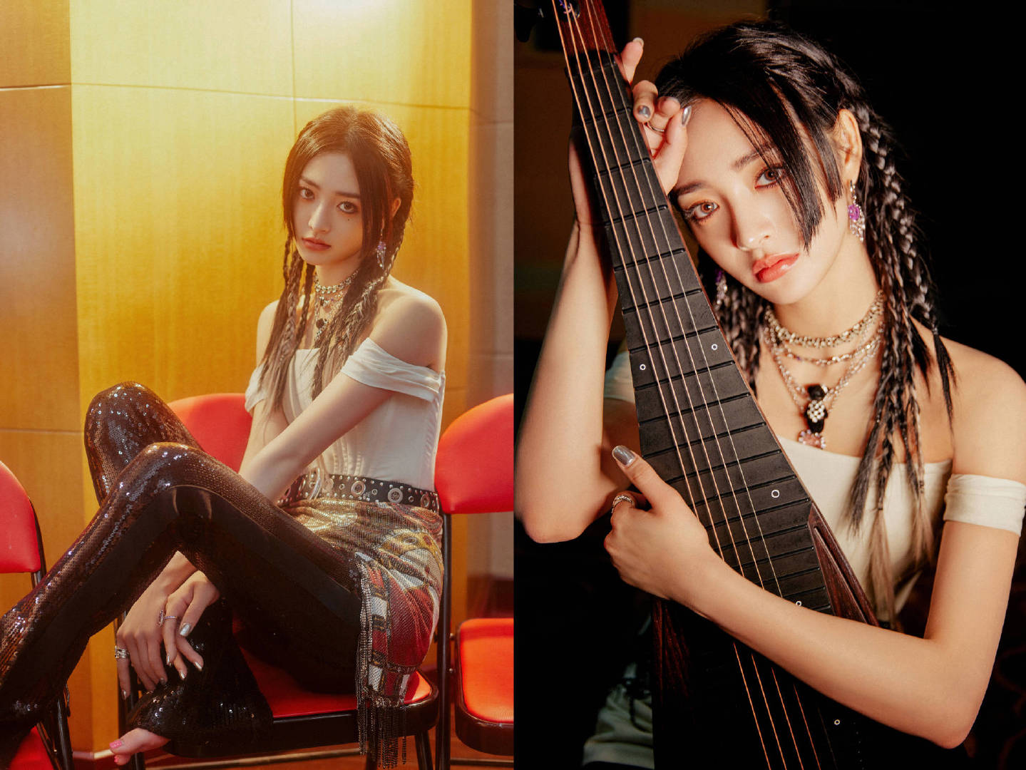 周洁琼 一头挑染脏辫公主切相当甜辣吸睛,怀中抱着琵琶……_高清图集