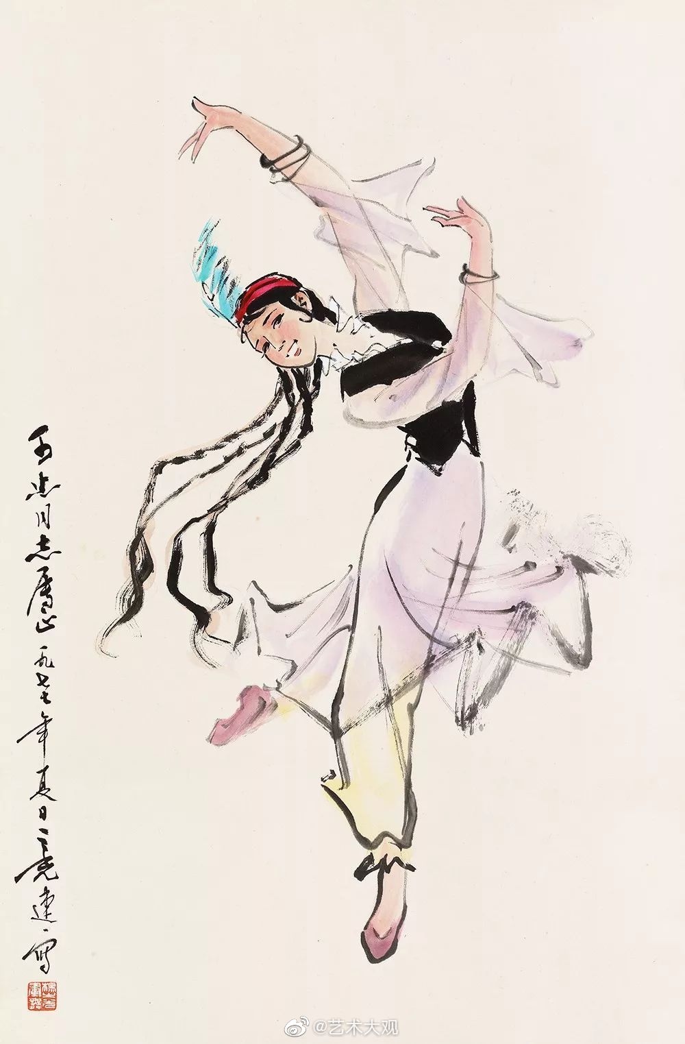 杨之光国画人物作品欣赏 杨之光，1930年生于上海……