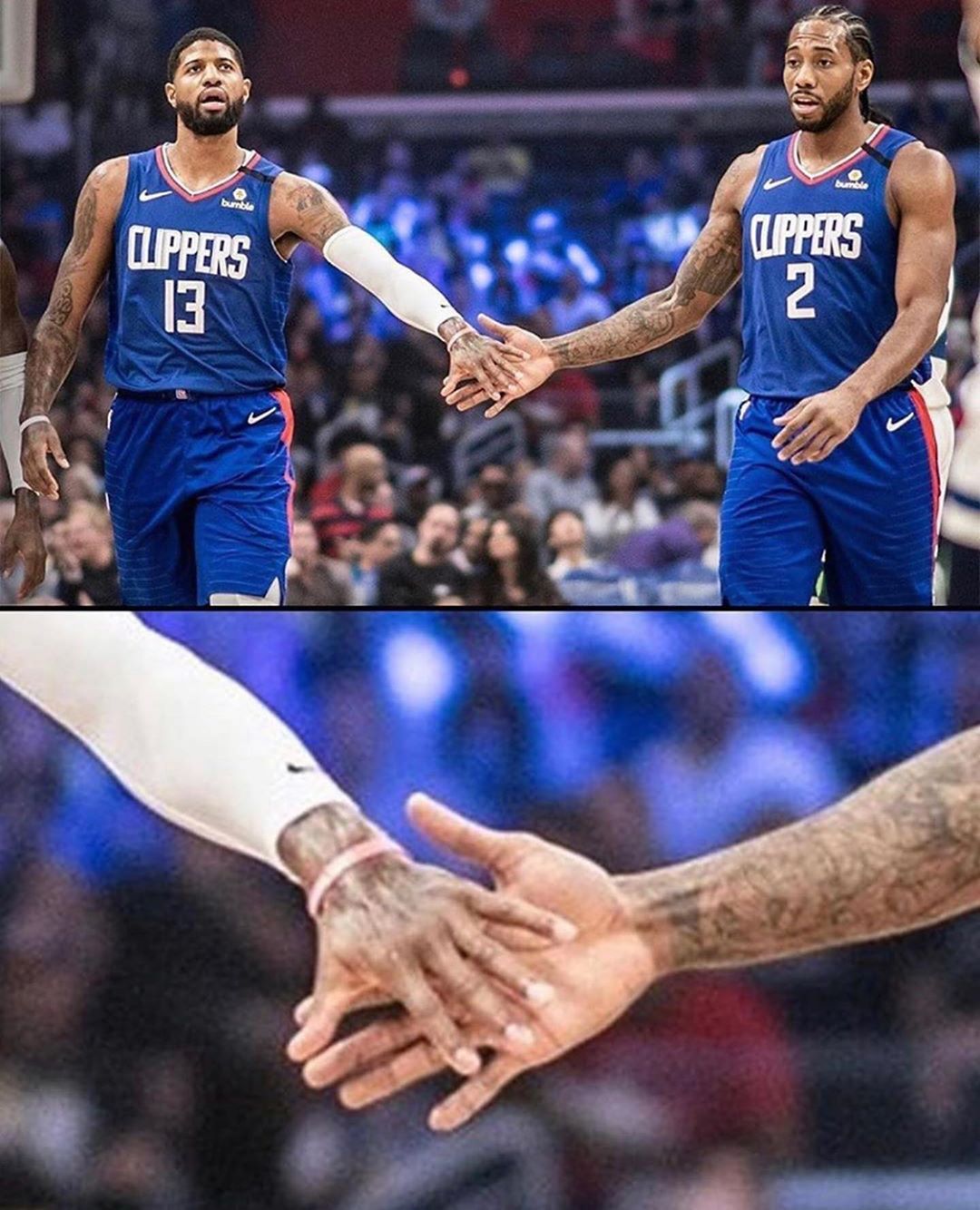 莱昂纳德的手有多大,大家感受一下