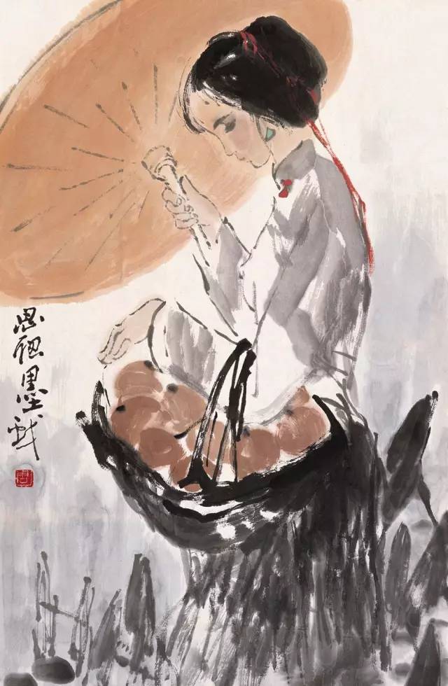 画坛伉俪卢沉与周思聪两位先生的人物画作品欣赏
