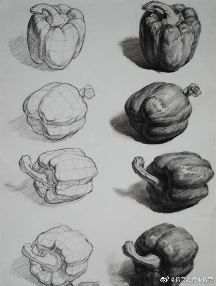 素描静物 - 蔬菜系列结构分析