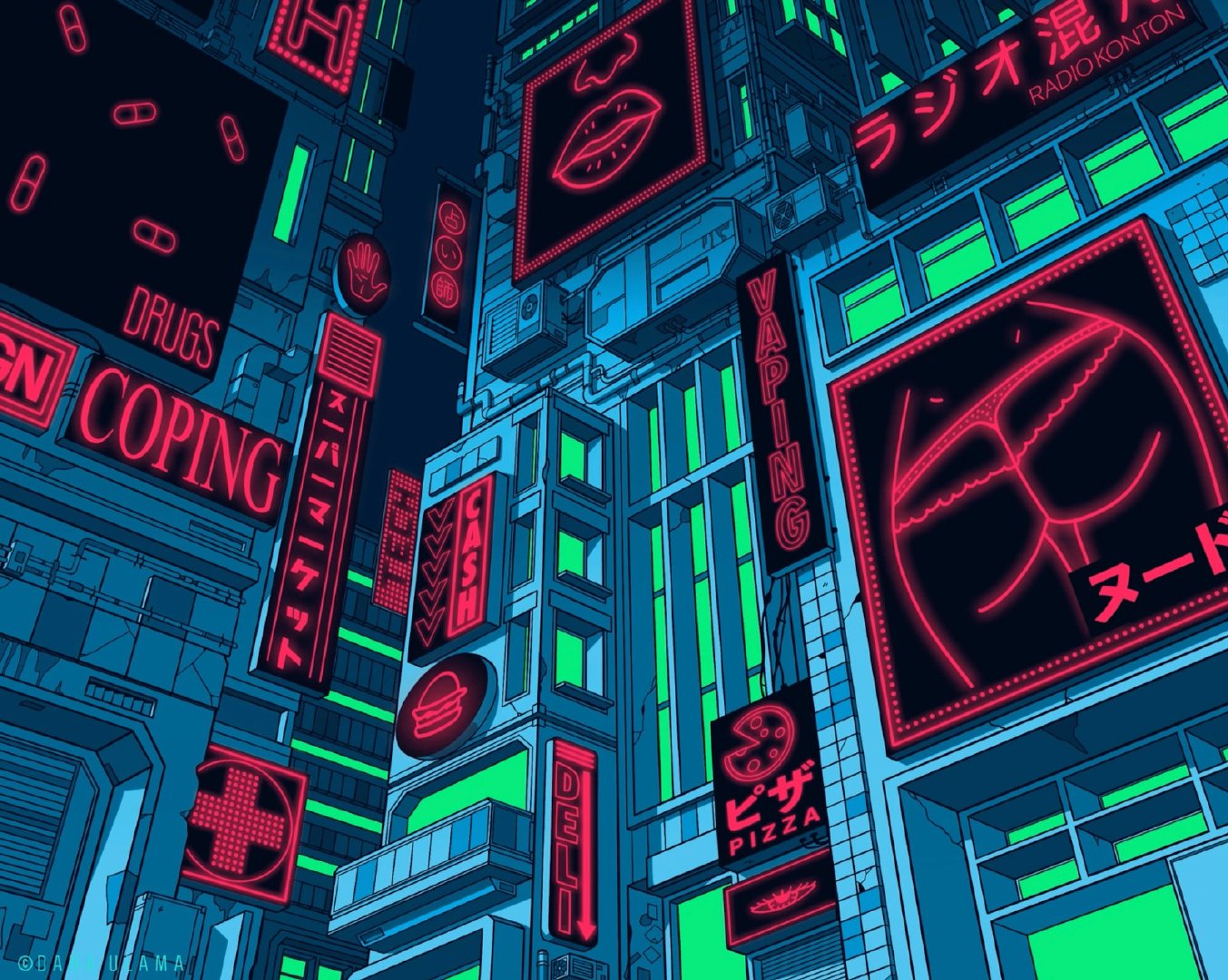 赛博朋克风格插画作品 dana ulama