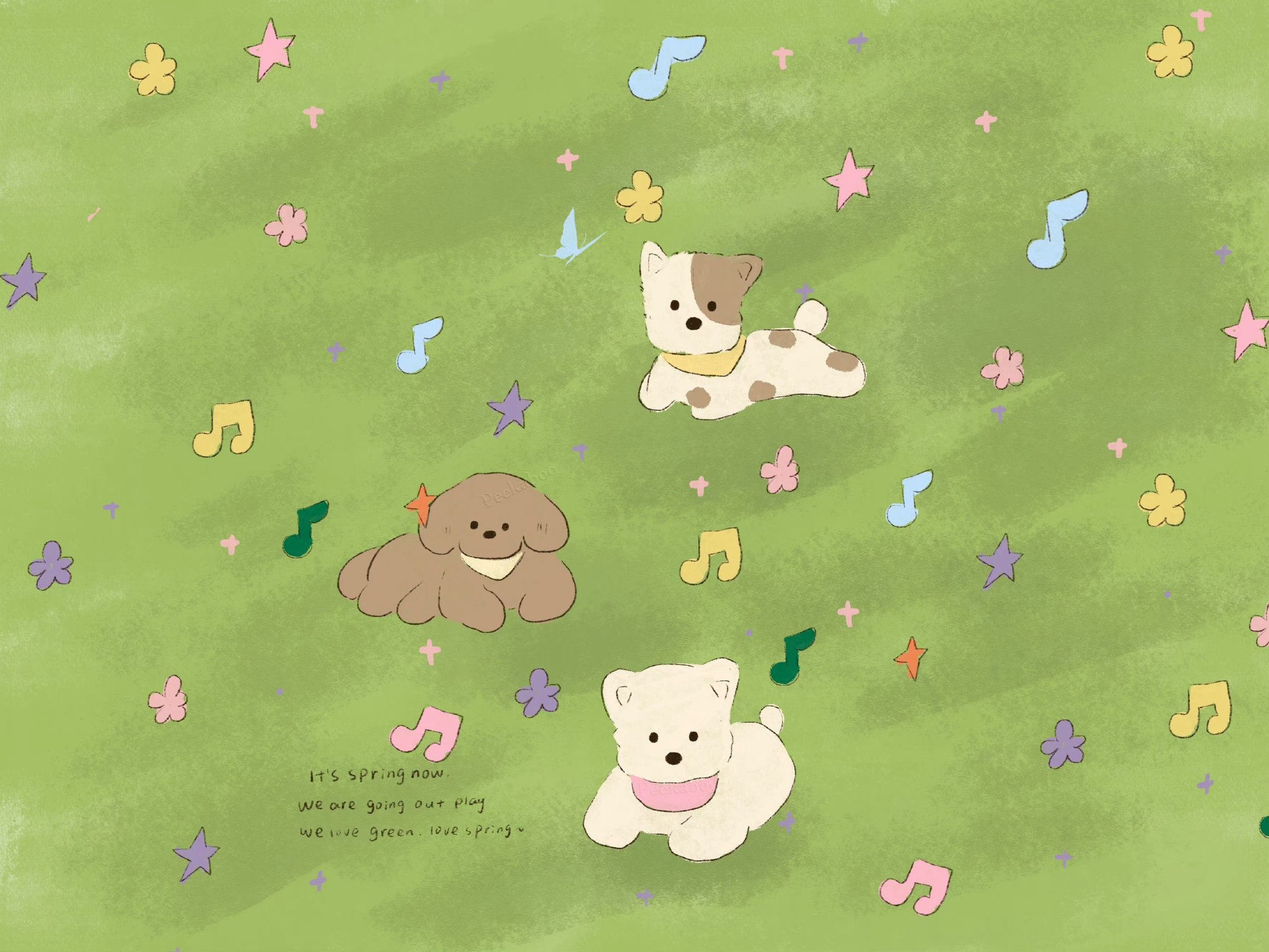 绿色系ipad电脑壁纸好喜欢