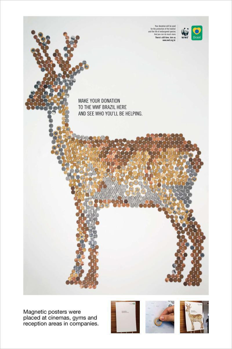 来自世界自然基金会 （WWF）的简约风公益海报，呼吁大家爱护家园