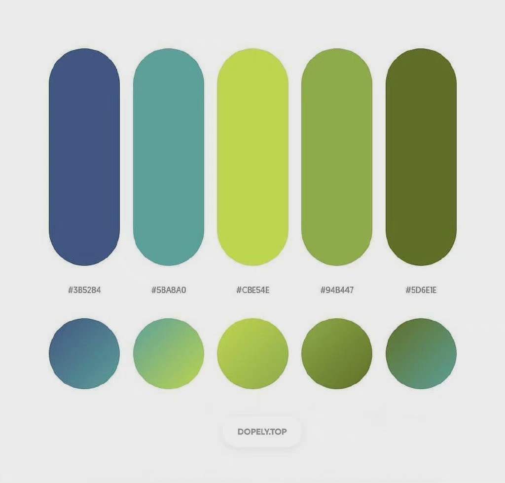 一组绿色渐变设计配色参考收藏备用