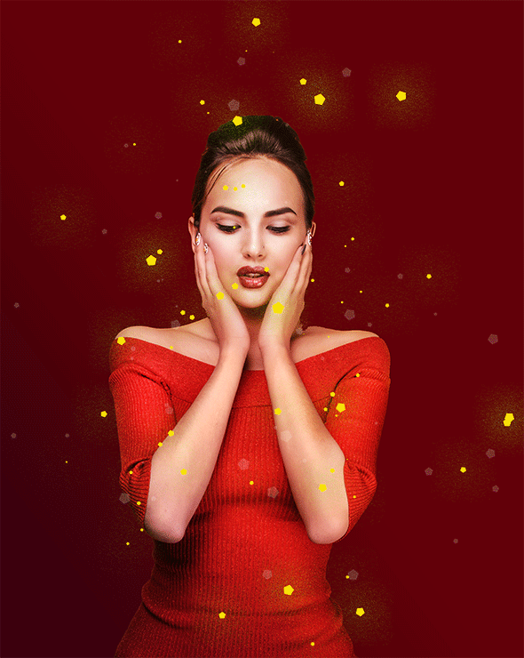 闪闪发光的彩色粒子动画效果ps动作