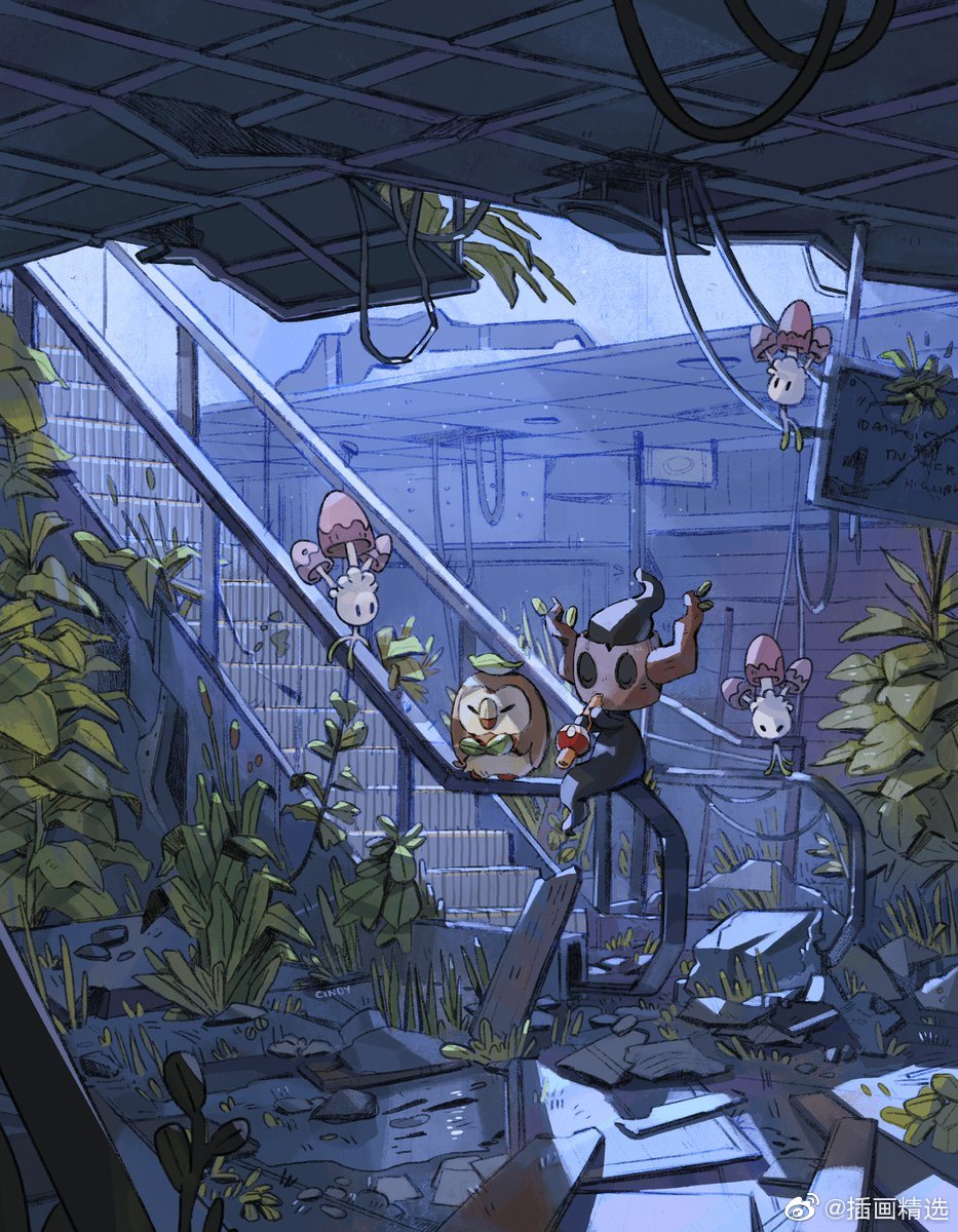 插画师pigeoncindy_的一组插画作品,画面的色彩和氛围非常出色