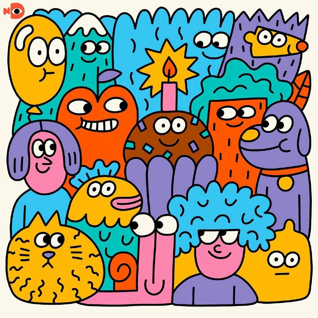 插画师 nina dzyvulska 趣味涂鸦人物,可可爱爱!