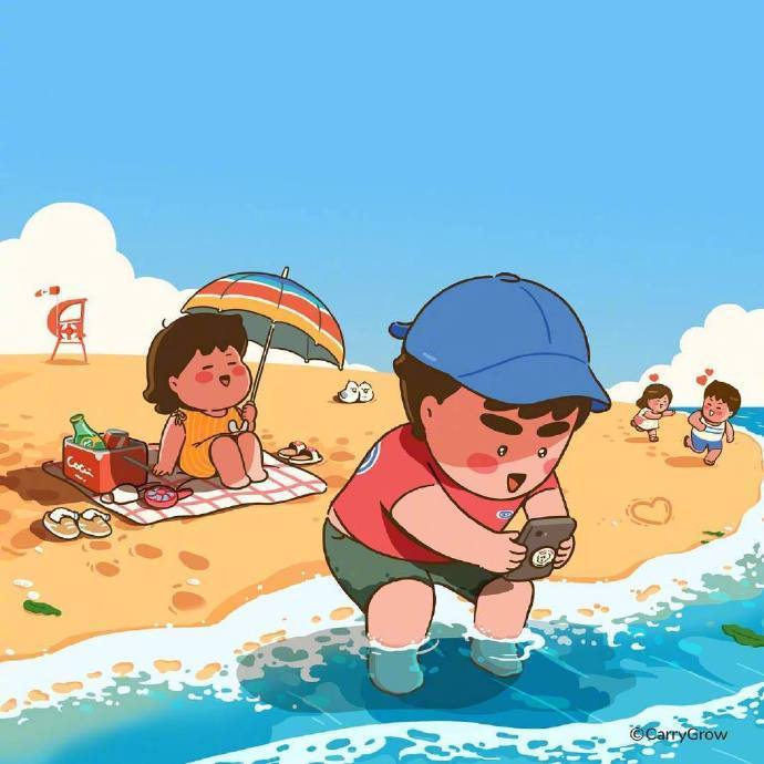 可可爱爱情侣间的恋爱日常插画师carrygrow