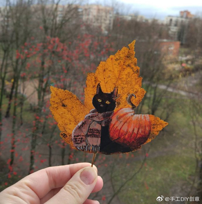 一组落叶创意画ludermako