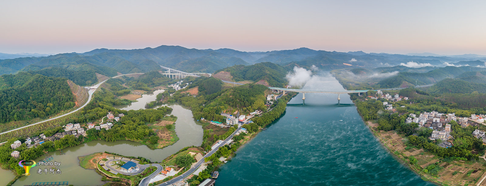 肇庆封开贺江碧道画廊景色