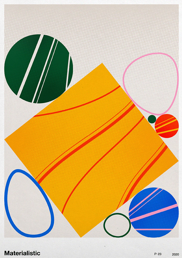 来自设计师jerryleebosmans高饱和配色的创意海报作品