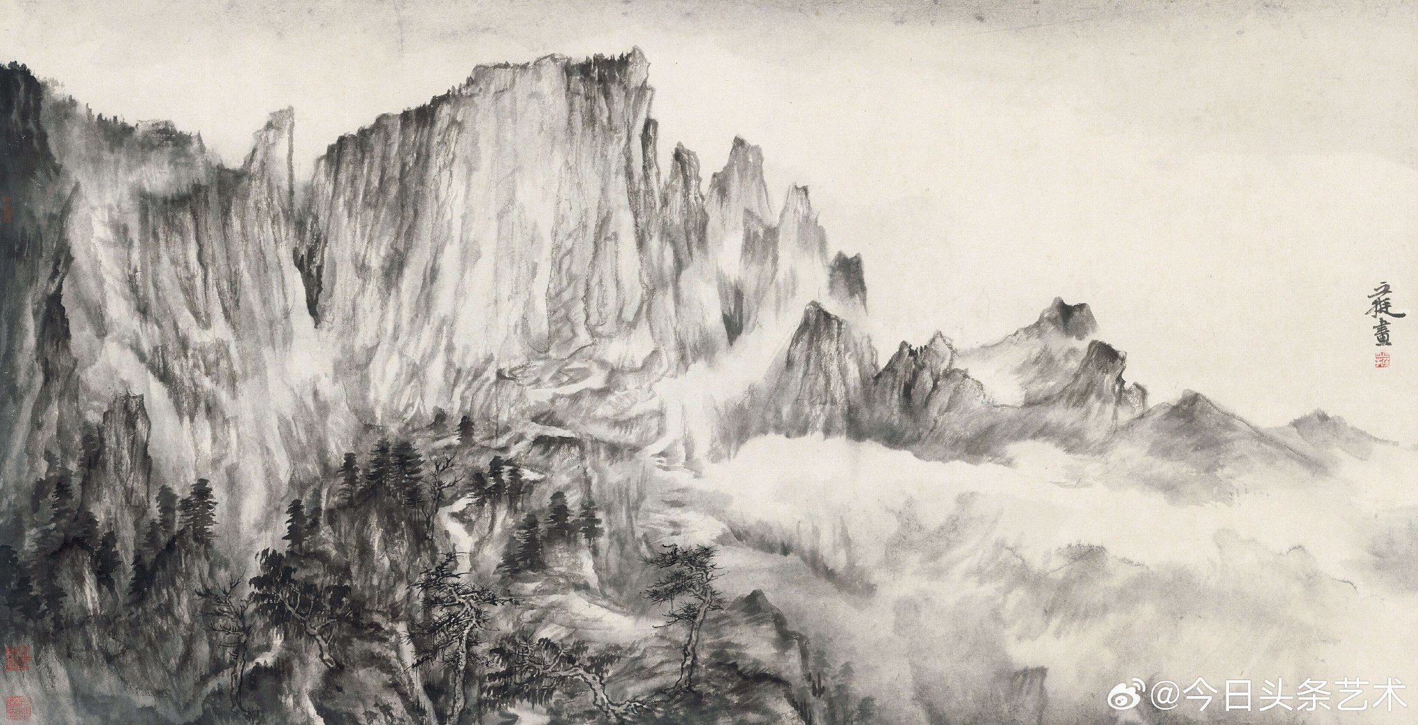 画家丘挺山水画