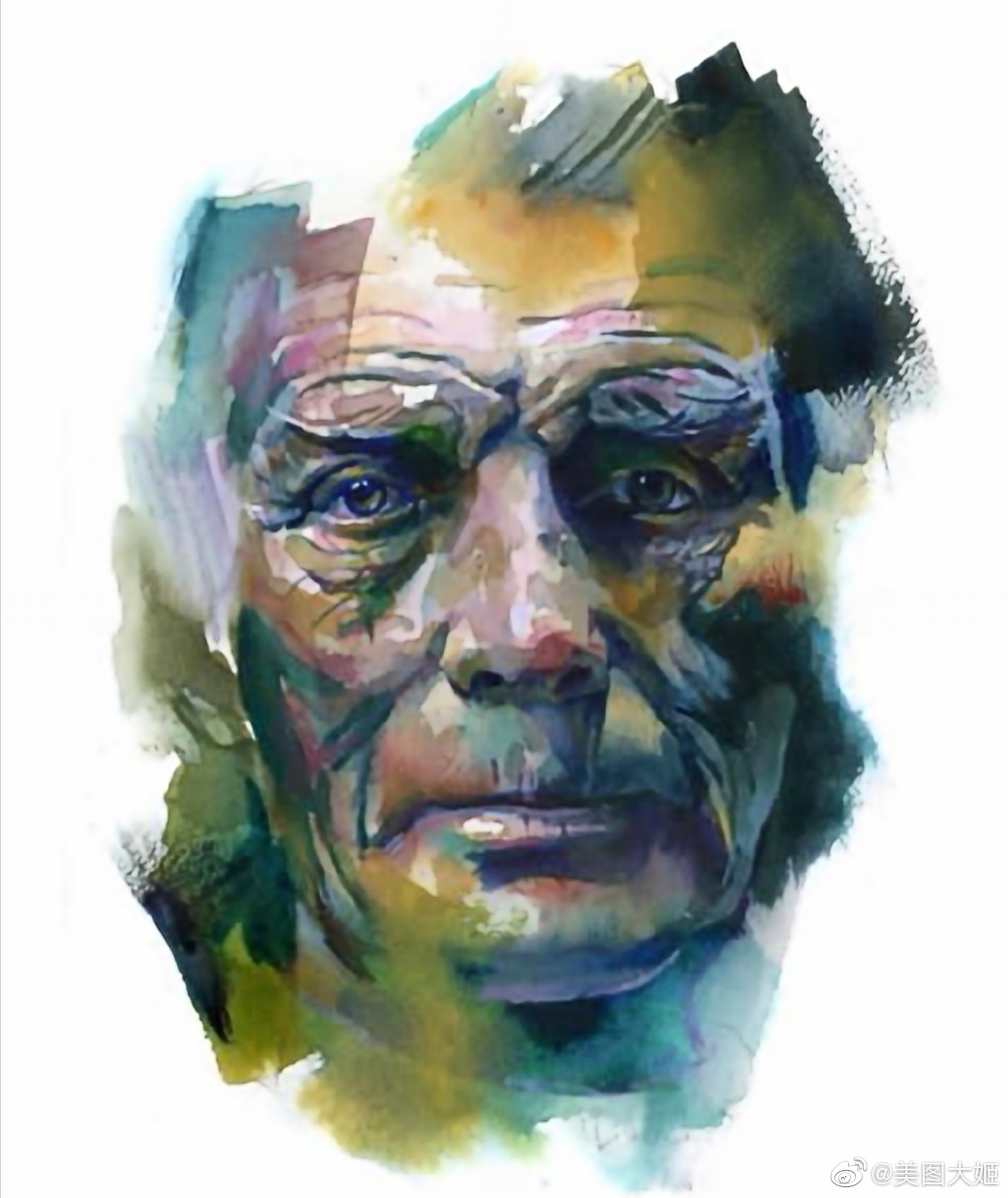 水彩画头像作品欣赏作者:stanlestermiller