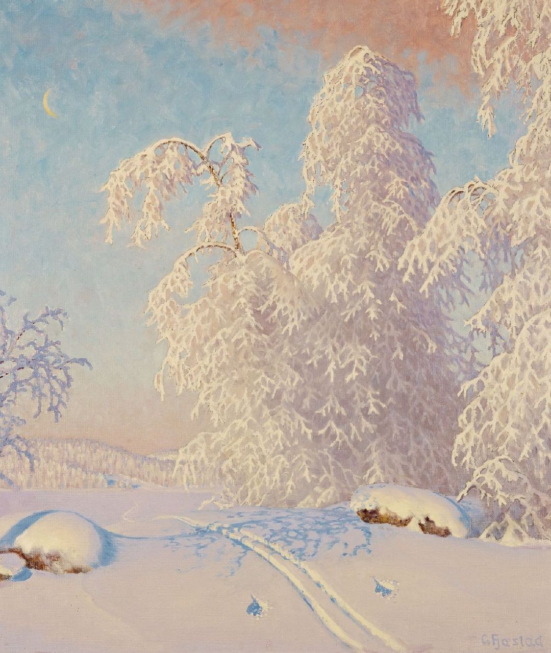 冬景瑞典画家gustaffjaestad作品
