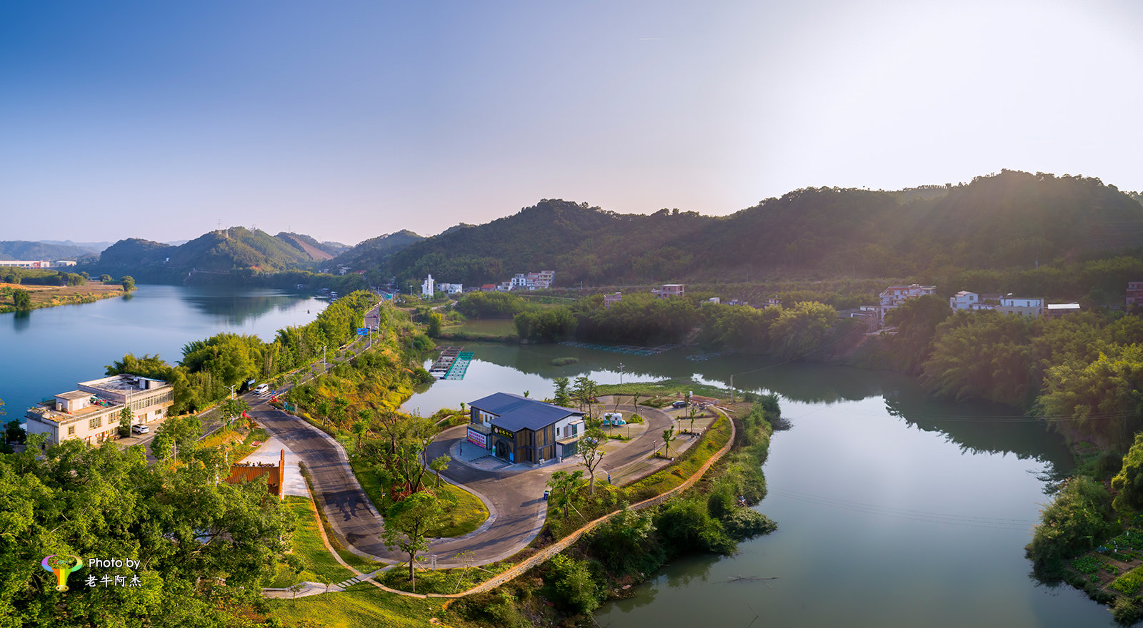 肇庆封开贺江碧道画廊景色