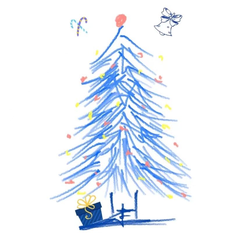 圣诞树简笔画iphone备忘录手绘圣诞树