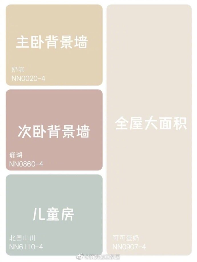 乳胶漆色号实拍图＋全屋配色方案！