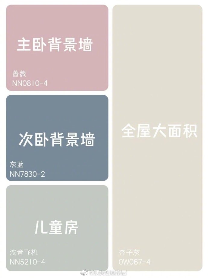 乳胶漆色号实拍图+全屋配色方案!