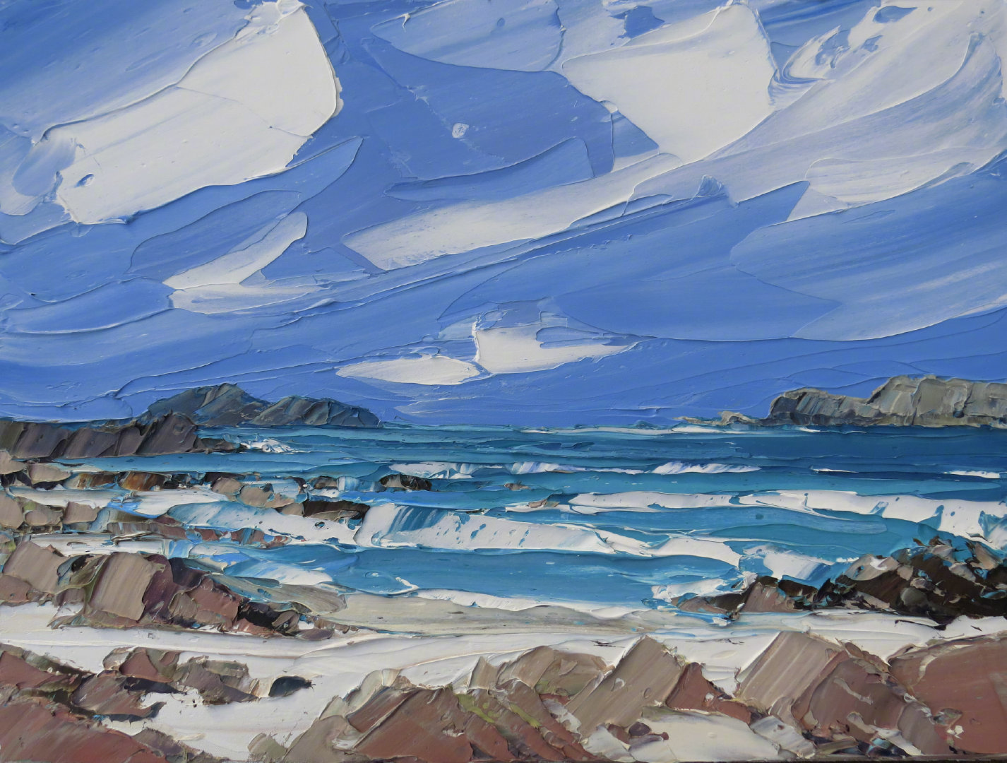 油画家 matthew snowden 刮刀下的海浪