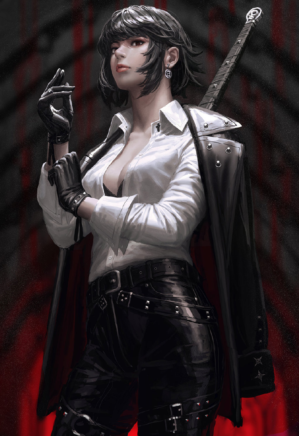 新加坡画师 guweiz 67676767笔下很飒的少女插画,画工了得!