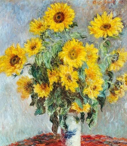 印象派大师莫奈的花卉静物油画作品