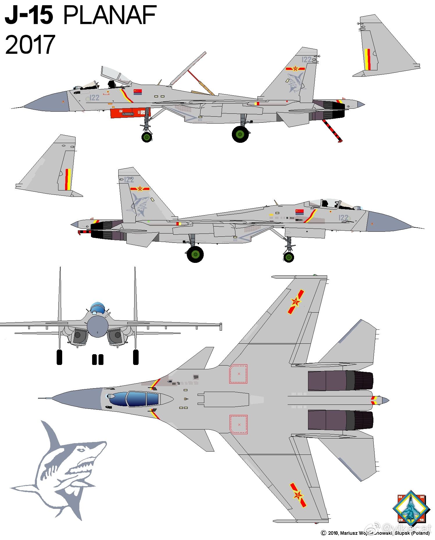 歼15三面图图片