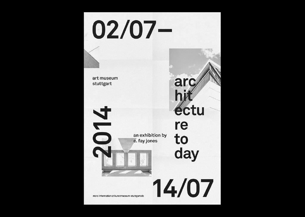 来自设计师 fabian fohrer 黑白色调海报版式设计参考