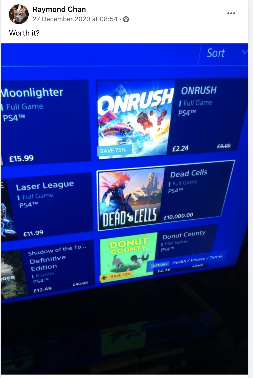 Ps商店出现售价bug 游戏售价高达英镑