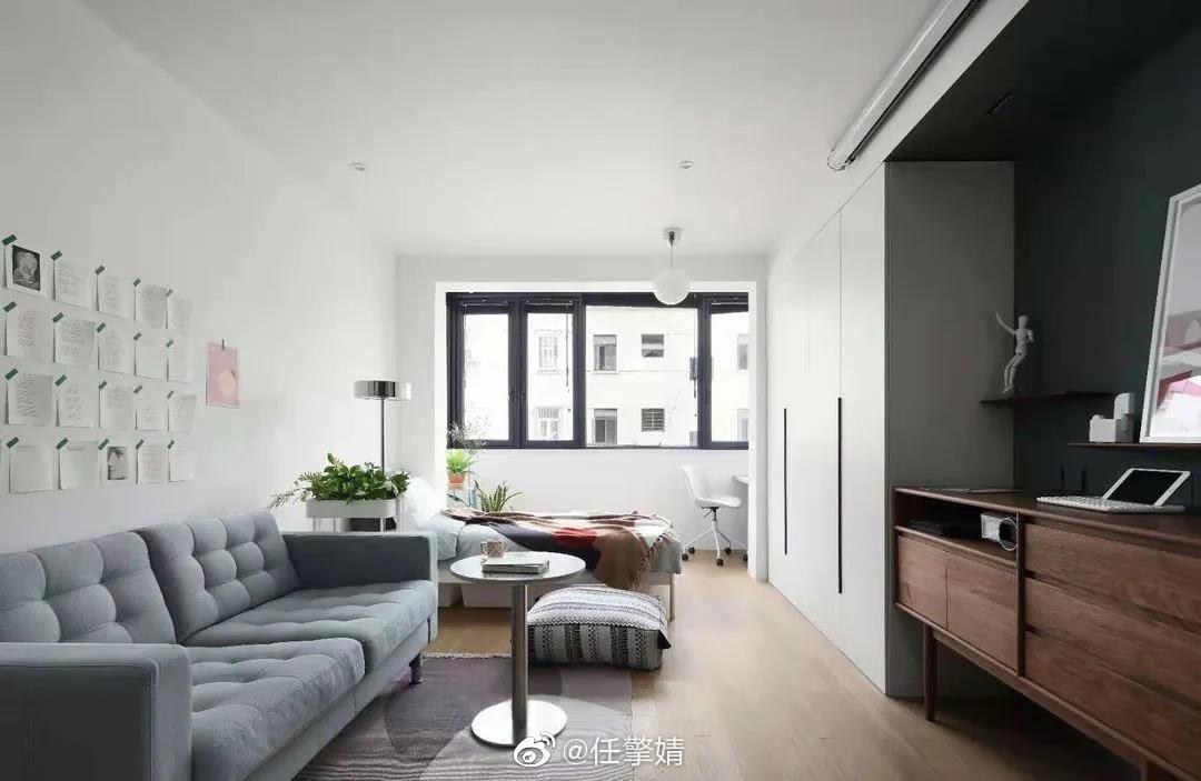 24㎡一字型老破小单身公寓，改造后宽敞好看，功能俱全……