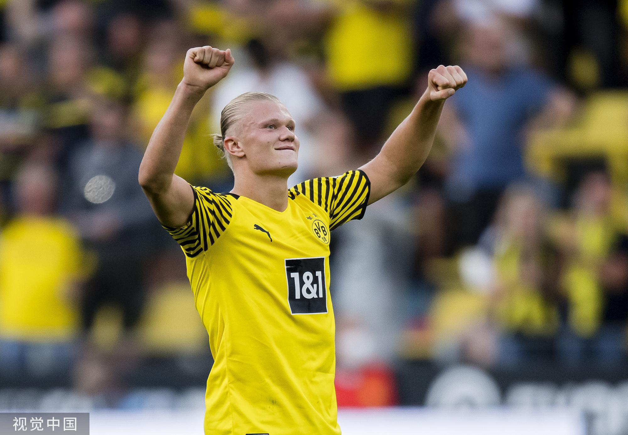 [图]哈兰德2传2射 罗伊斯1球2助攻 多特蒙德5-2