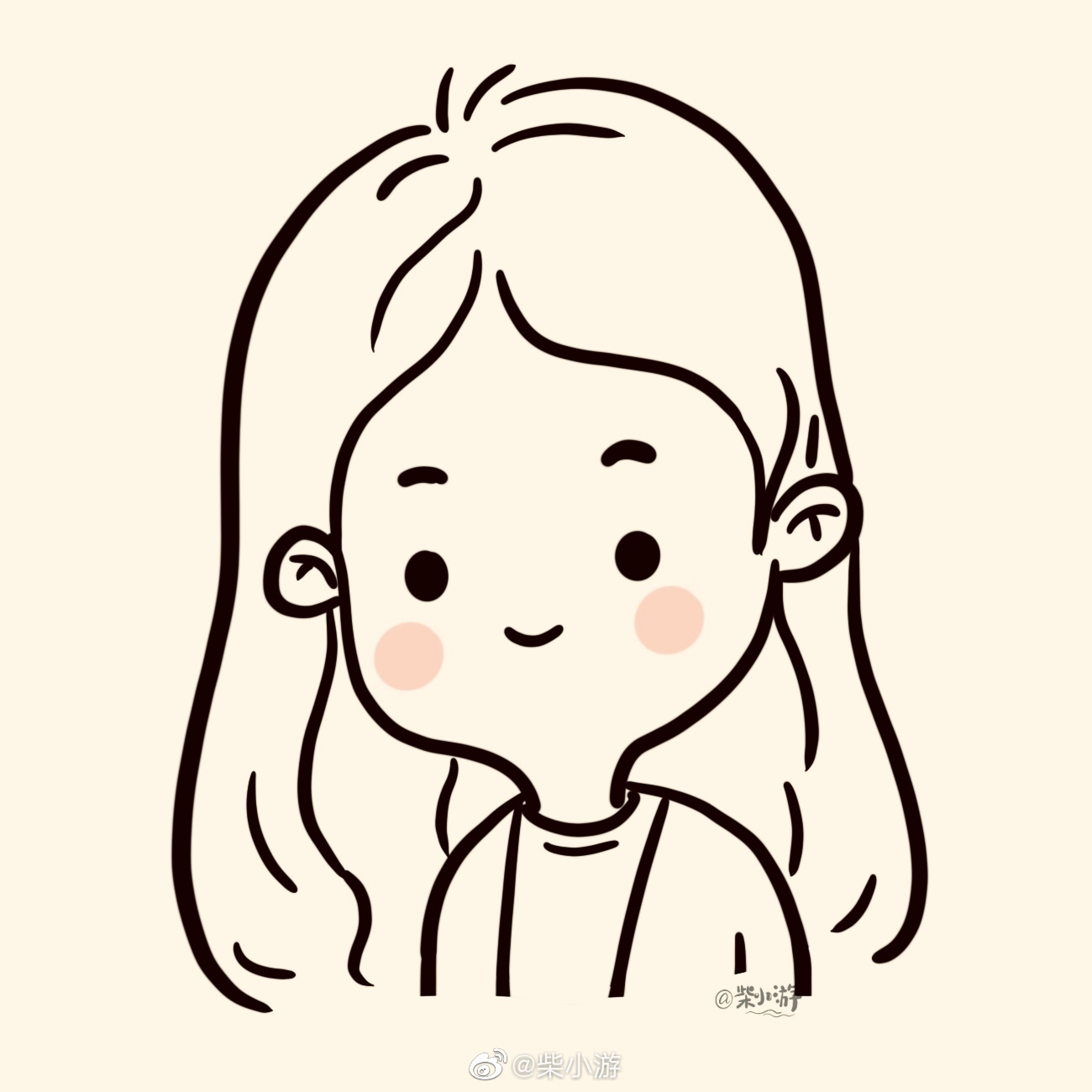 温柔的简笔画小头像 @柴小游_高清图集_新浪网