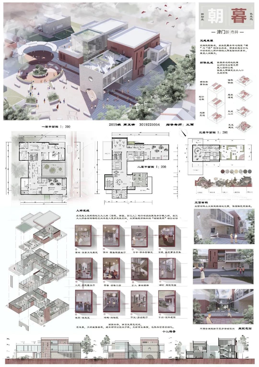 天津大学城乡规划学二年级课程设计丨“社区中心组群规划与建筑设计”