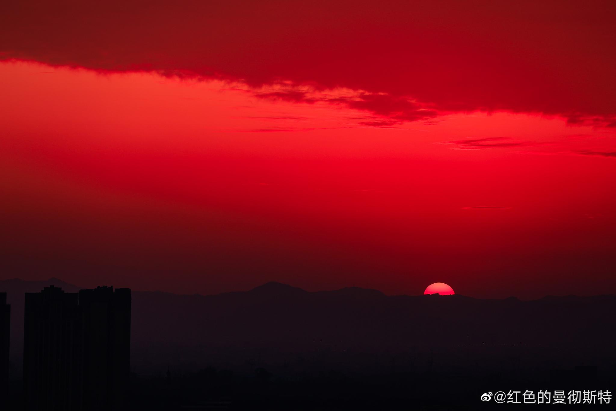 今晨的朝霞好美!摄影@红色的曼彻斯特