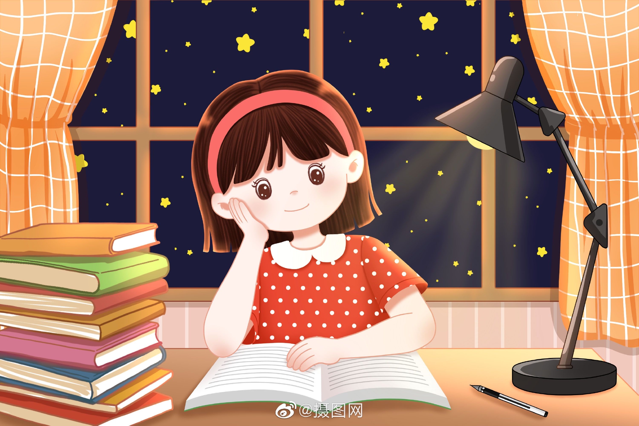 23世界读书日插画~ 早上好~你今天看书了吗?