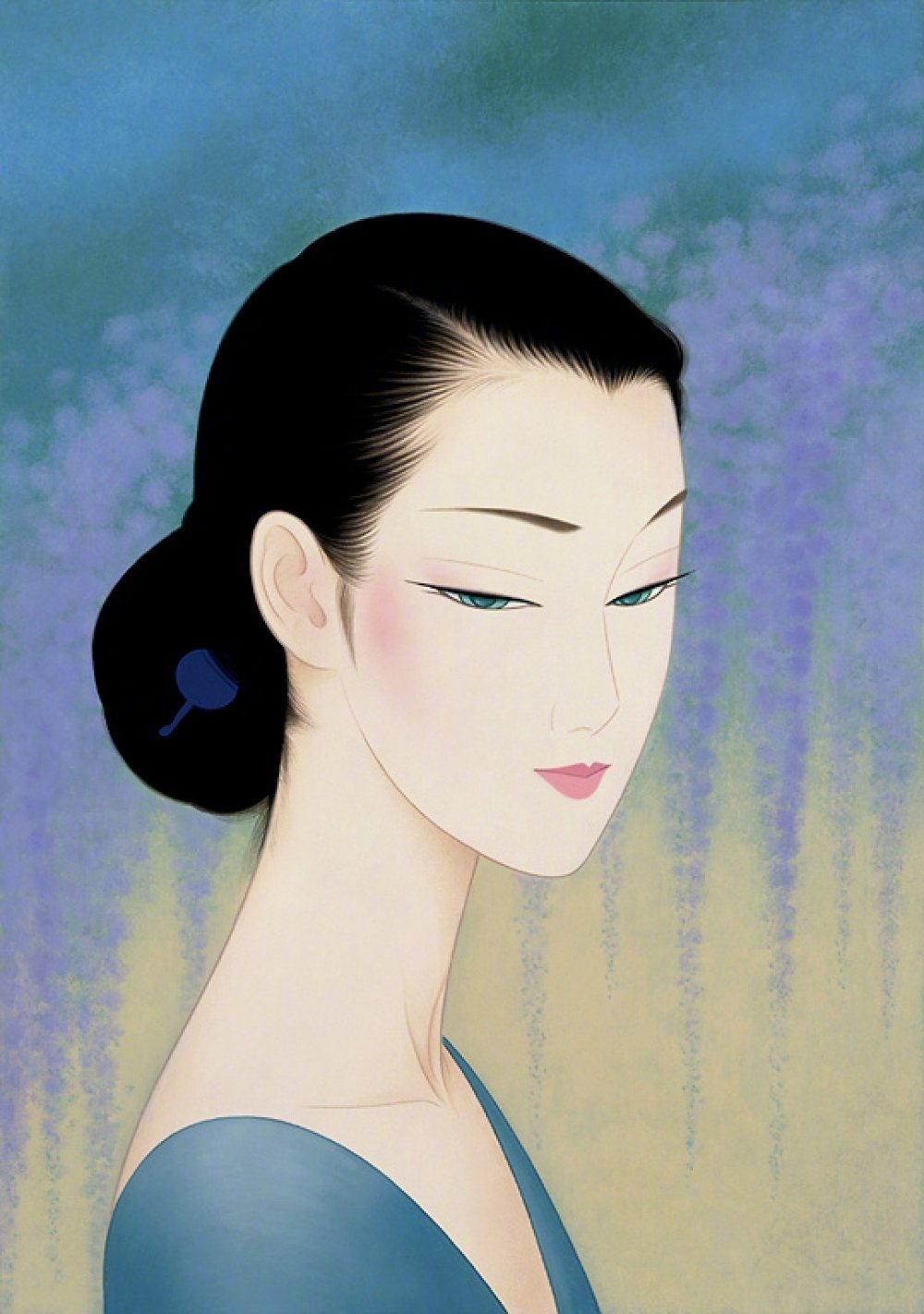 日本画家鹤田一郎的东方美人版画 日本画家鹤田一郎的东方美人版画