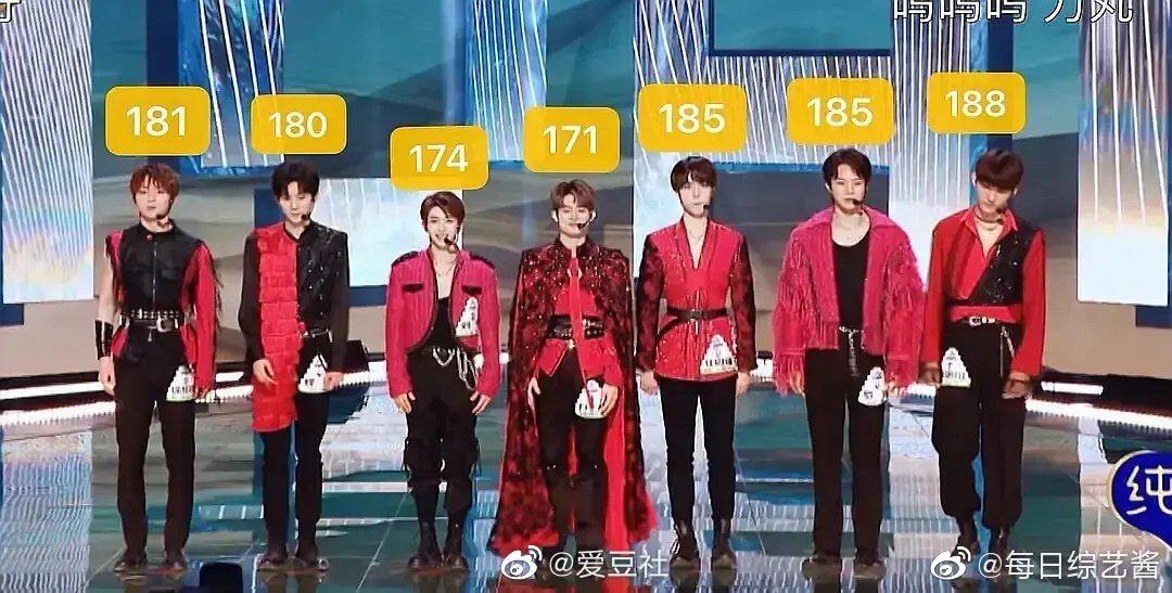 庆怜172,力丸171,米卡176,刘宇174,林墨178,一个国际男团身高至少多少