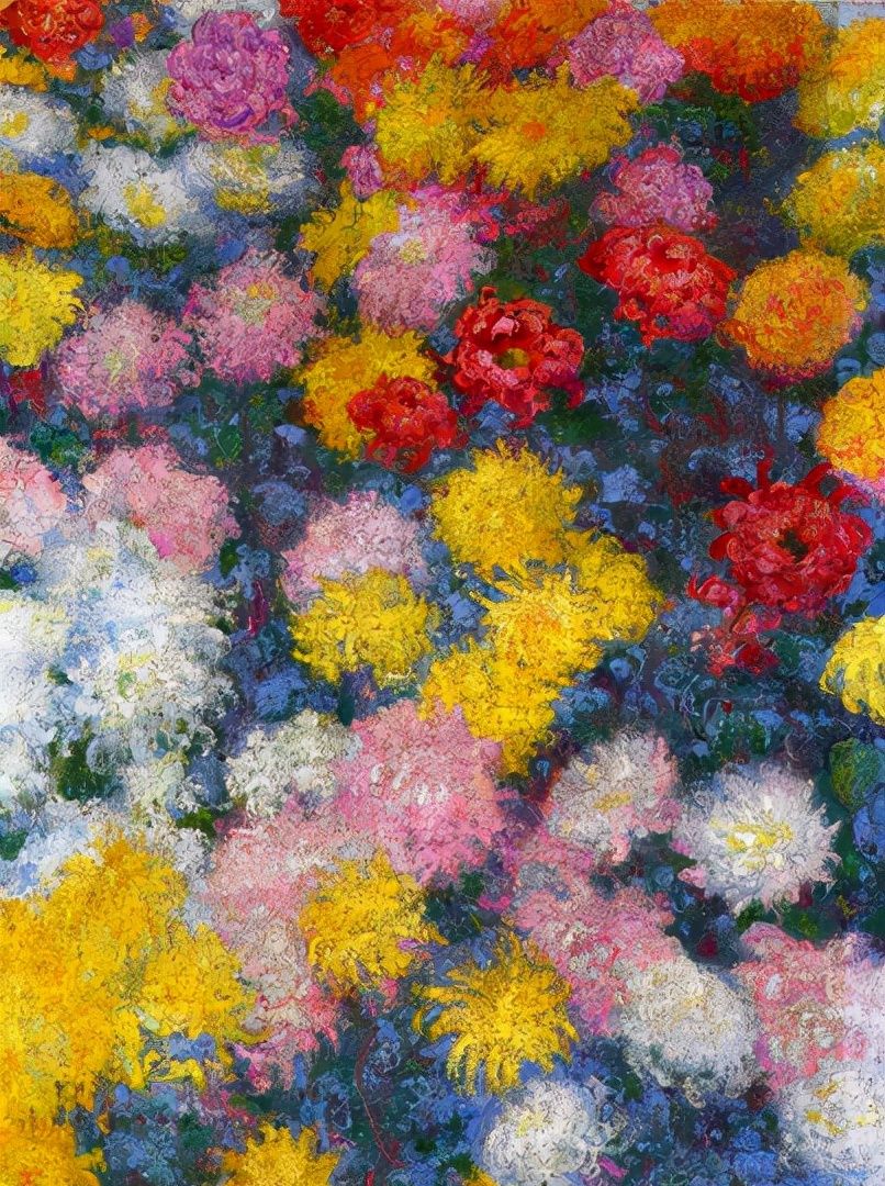 印象派大师莫奈的花卉静物油画作品