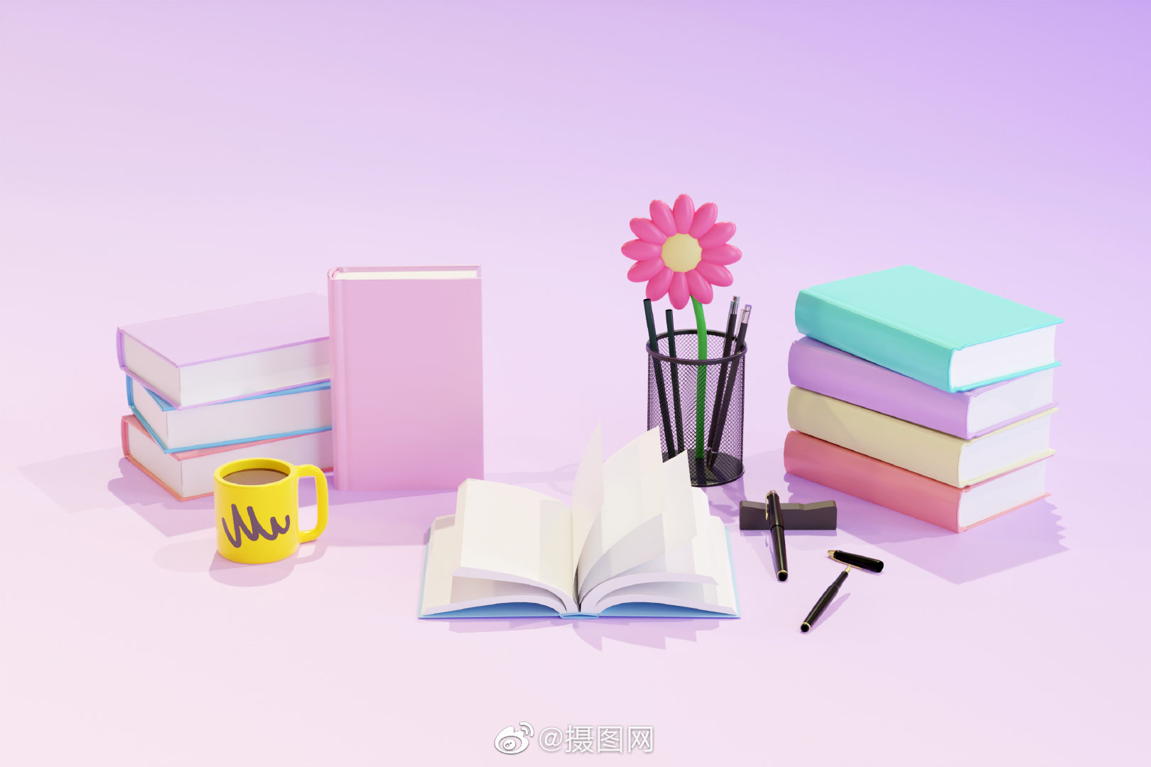 3d背景图教育主题背景宝子们马上就是开学季了