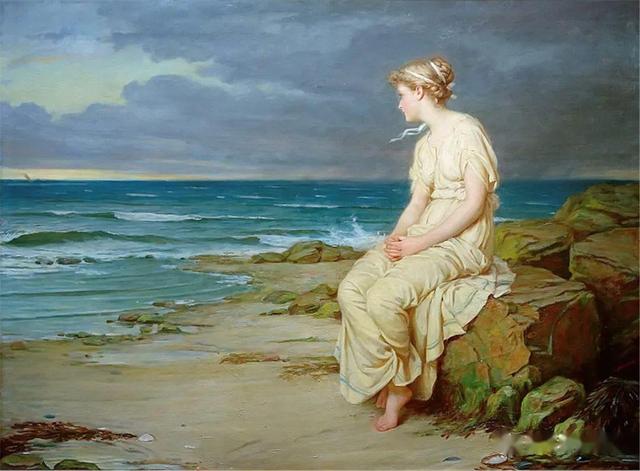 唯美主义大师沃特豪斯作品,油画中模特美若天仙