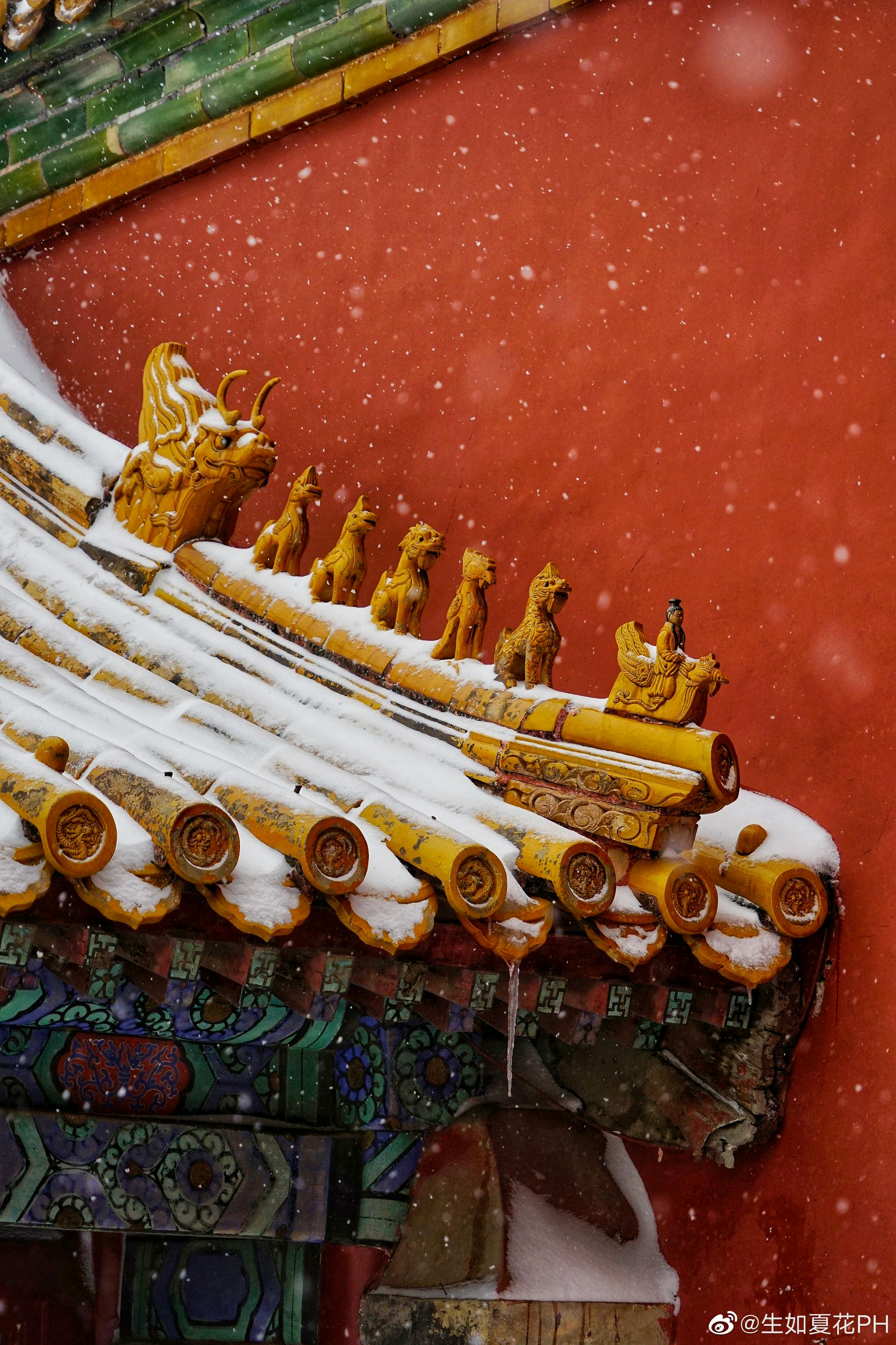 实拍立冬故宫雪景 红墙白雪琉璃瓦 聆听北平落雪声……__财经头条