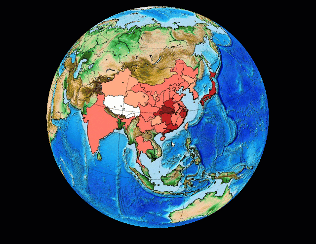 40行代码将疫情地图变成三维地球模型