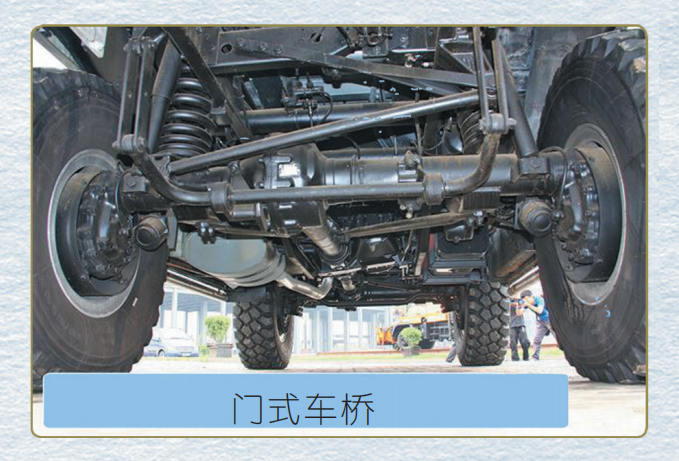 就是比车轮中心线低,但"乌尼莫克"采用门式车桥,使车桥中心线高于车轮