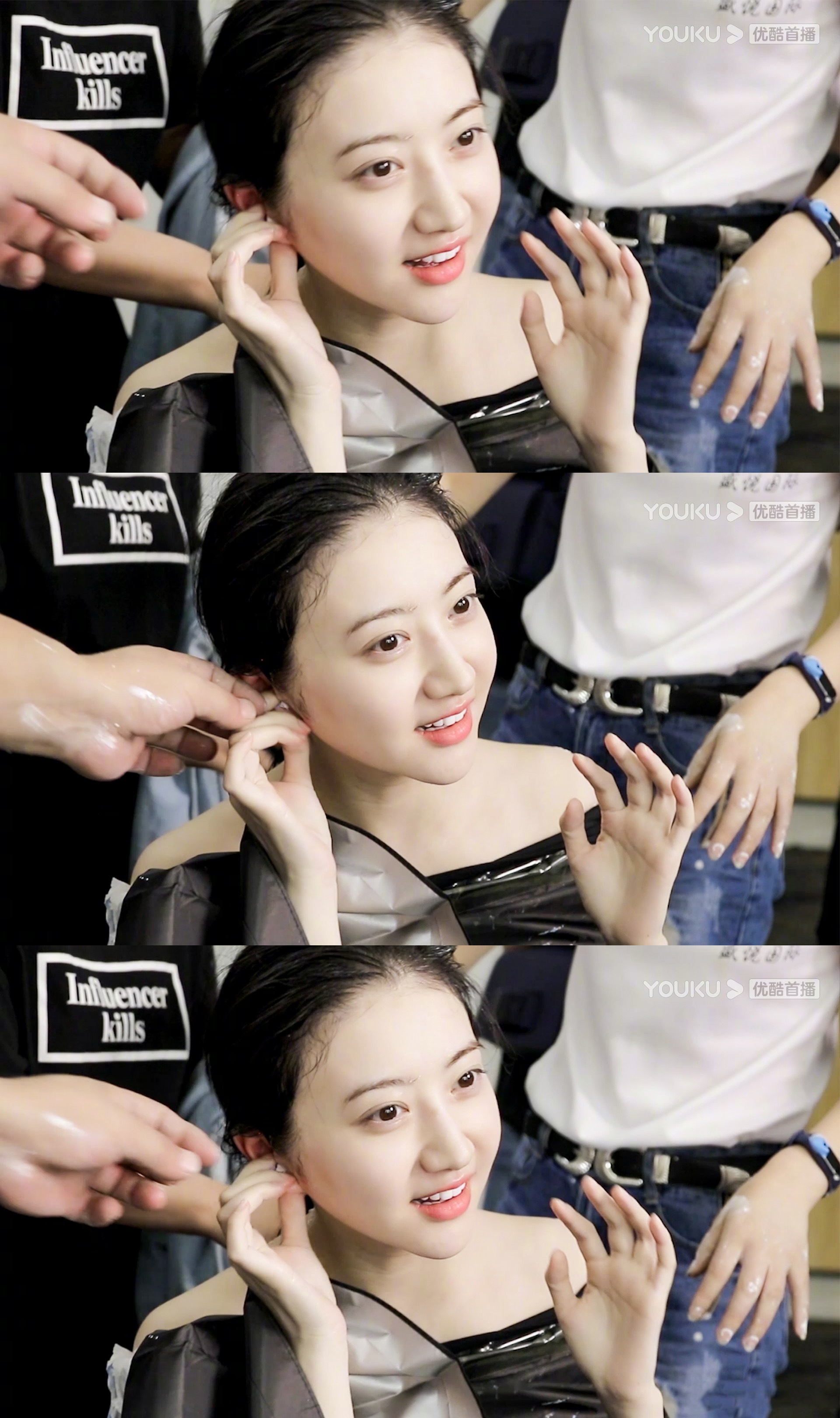 景甜《司藤》倒模过程曝光,光头造型好呆萌,憨憨美女好可爱!