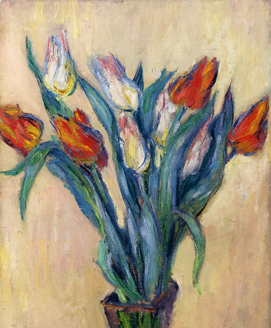 印象派大师莫奈的花卉静物油画作品