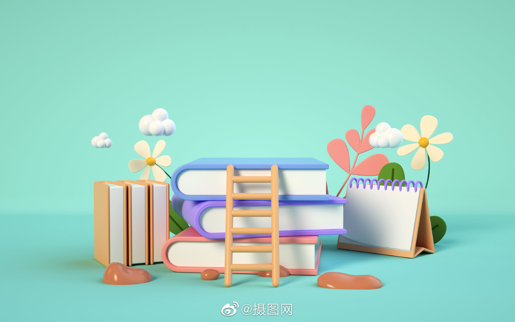 3d背景图教育主题背景宝子们马上就是开学季了