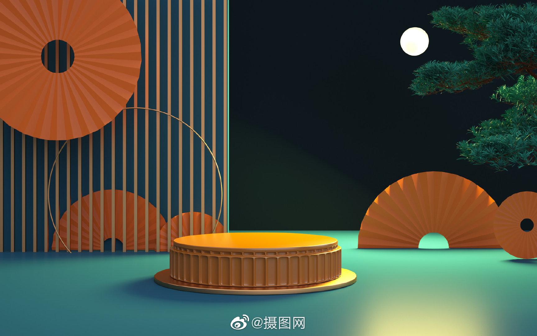 国潮背景图|c4d中国风电商展台背景……|中国风电|展台|设计师_新浪