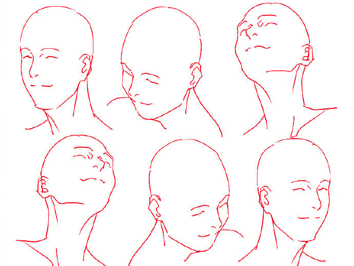 头部不同角度以及表情绘画参考 画师0033_高清图集_新浪网