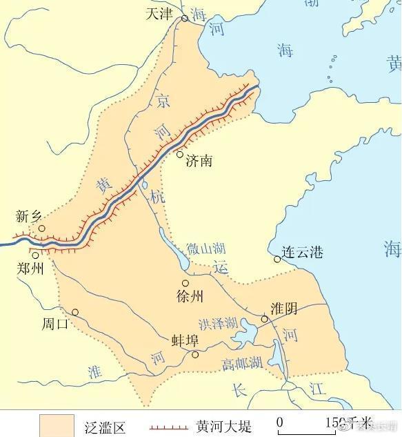 黄淮地区因河流泛滥和常年战争导致经济发展较为落后
