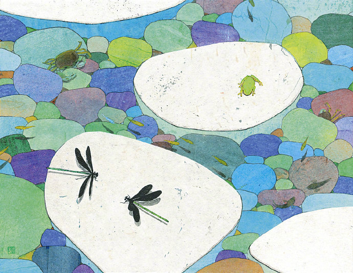 青蛙跃入池,古池发清响. 松尾芭蕉 x 神戸智行_高清图集_新浪网